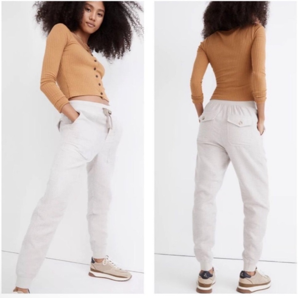 Madewell Waffleback Jogger Pants XL NWT - Cream - Warm